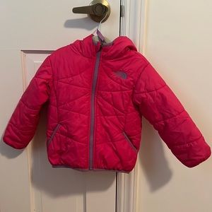 North Face Reversible Jacket in Pink/Tie dye